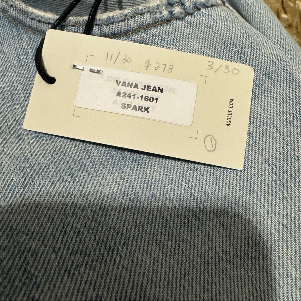 NWT AGOLDE $278 Vana Fold waist Jean in spark size 27 - Picture 9 of 11